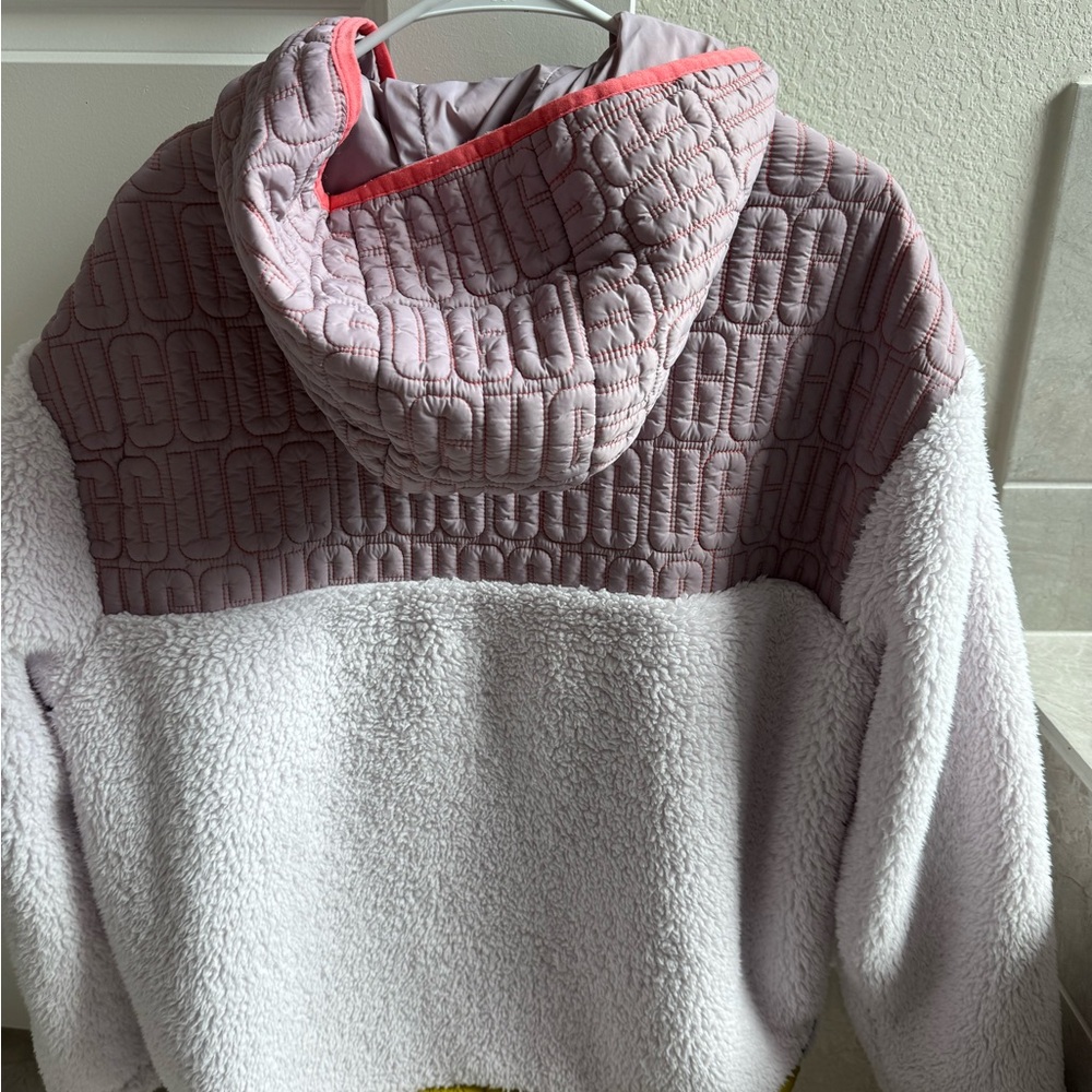 UGG Women Quilted Pullover Sherpa Jacket - Light Pink & White - Picture 4 of 4